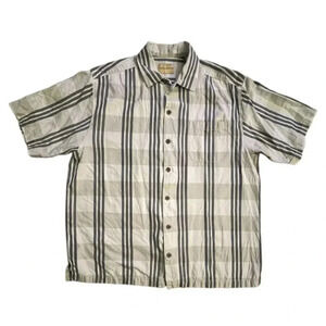 Tommy Bahama Lightweight Silk Blend Plaid Button-Down Shirt,‎ Men's Size Large